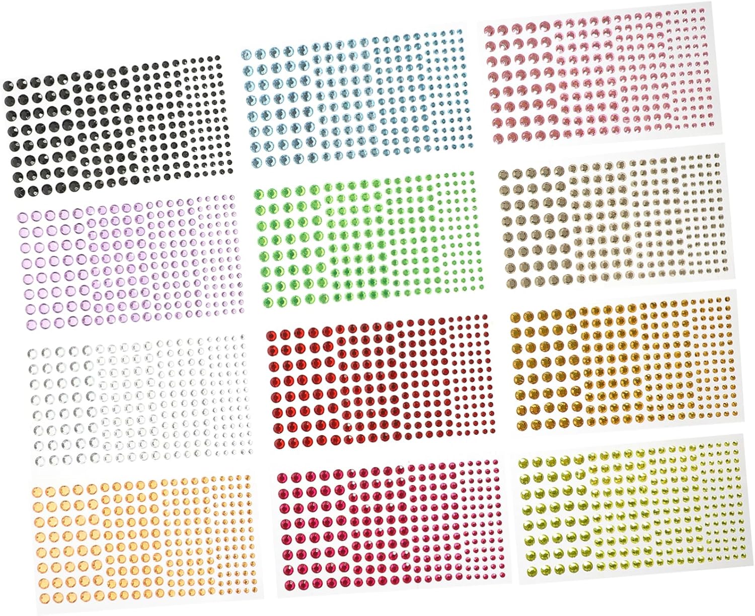 SAFIGLE 2 Sets Facial Rhinestone Stickers DIY Face Jewels