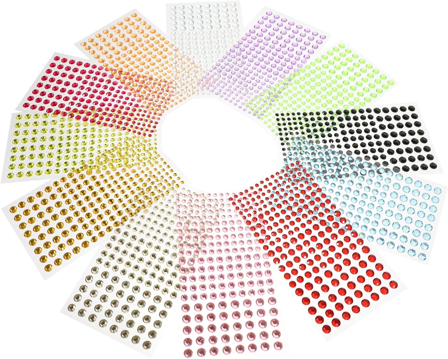 4sets Face Jewelry Stickers Self-Adhesive Rhinestones for Makeup DIY