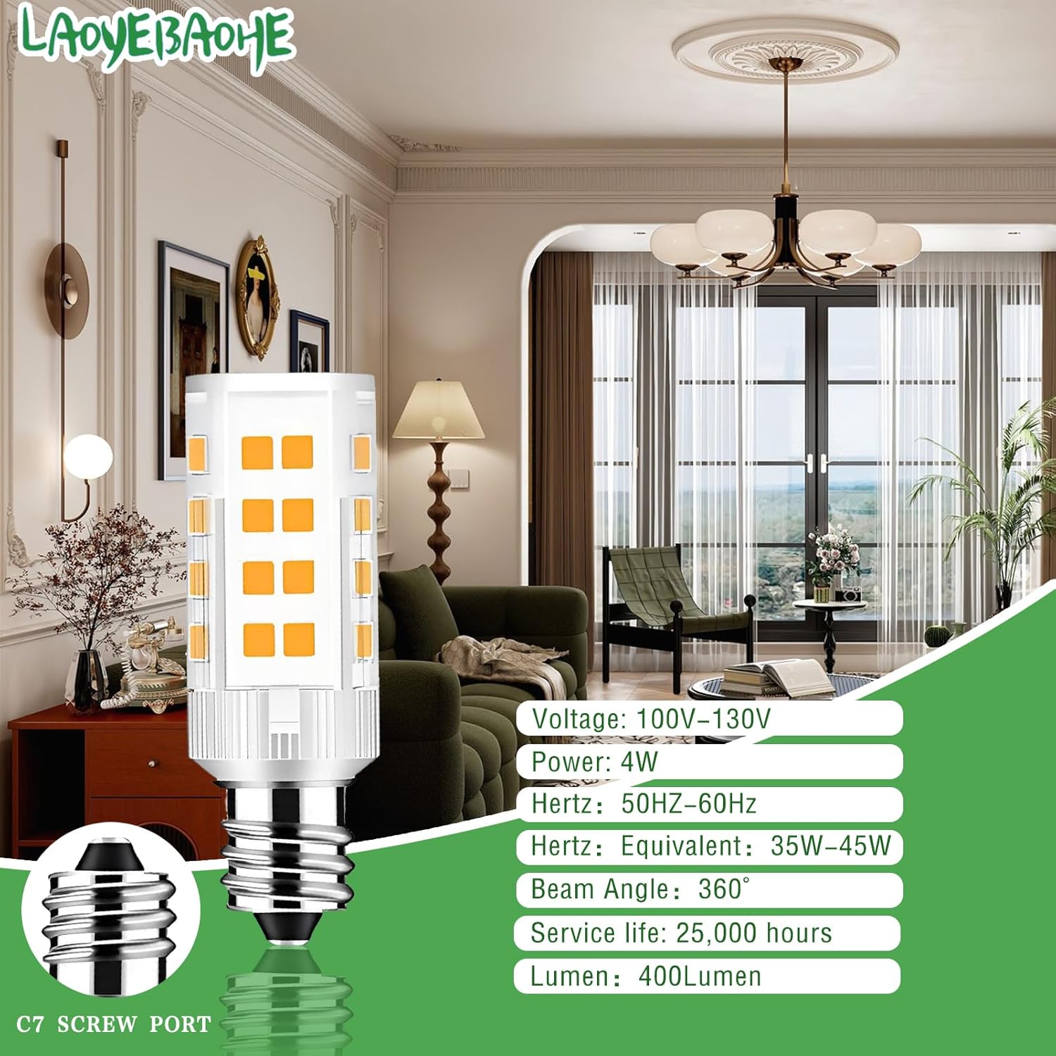 2Pack LED Makeup Mirror Bulbs 20W Warm White 3000K