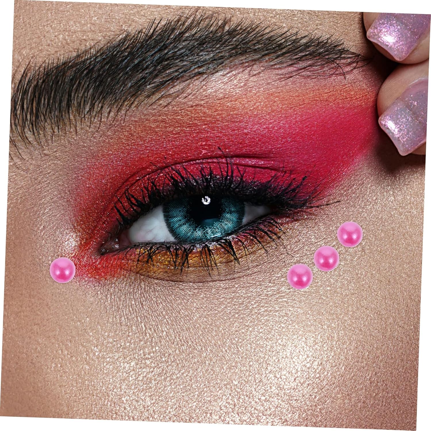 Jojofuny 5 Sets Face Rhinestone Stickers