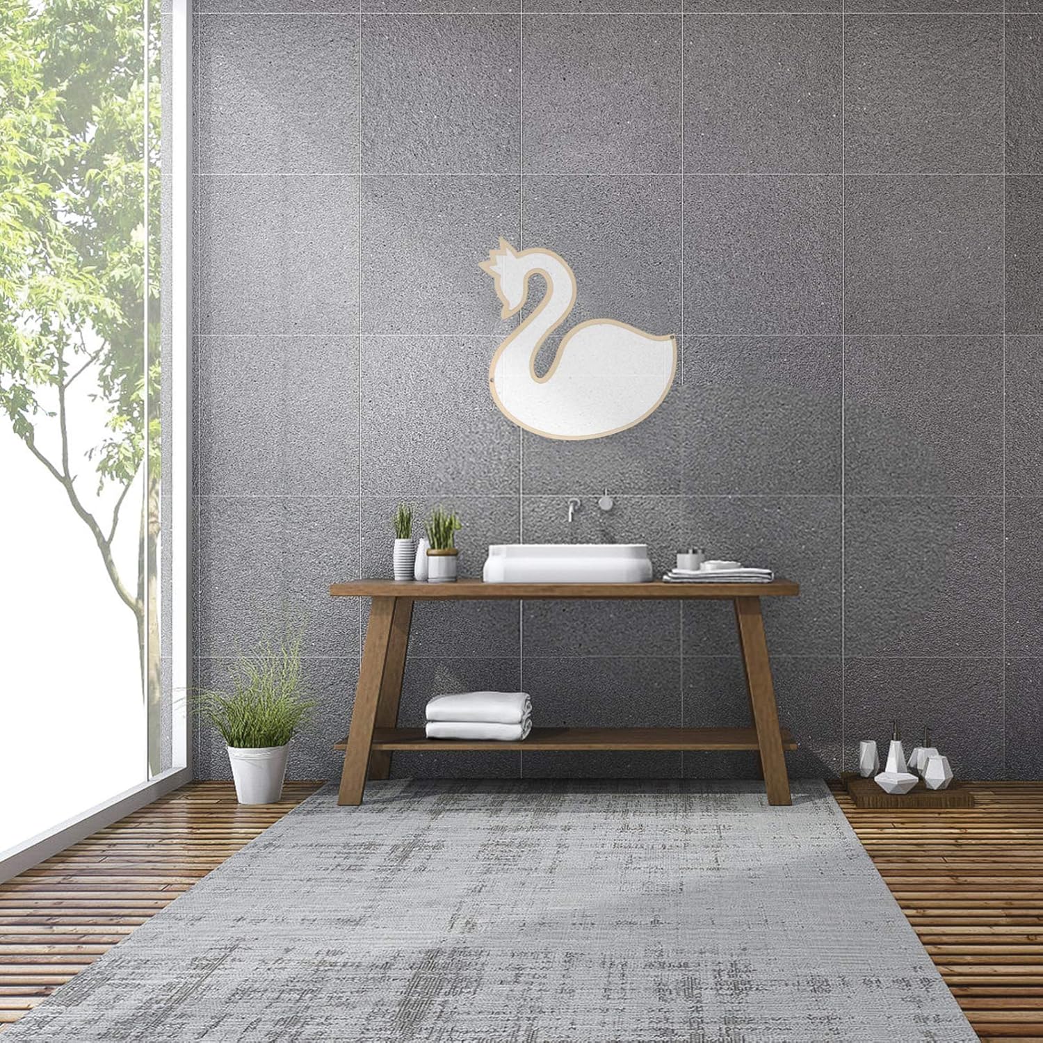 Beaupretty 1pc Elegant Wall-Mounted Mirror for Bathroom